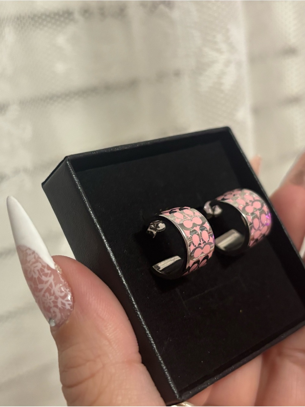 Pink Coach Earrings
